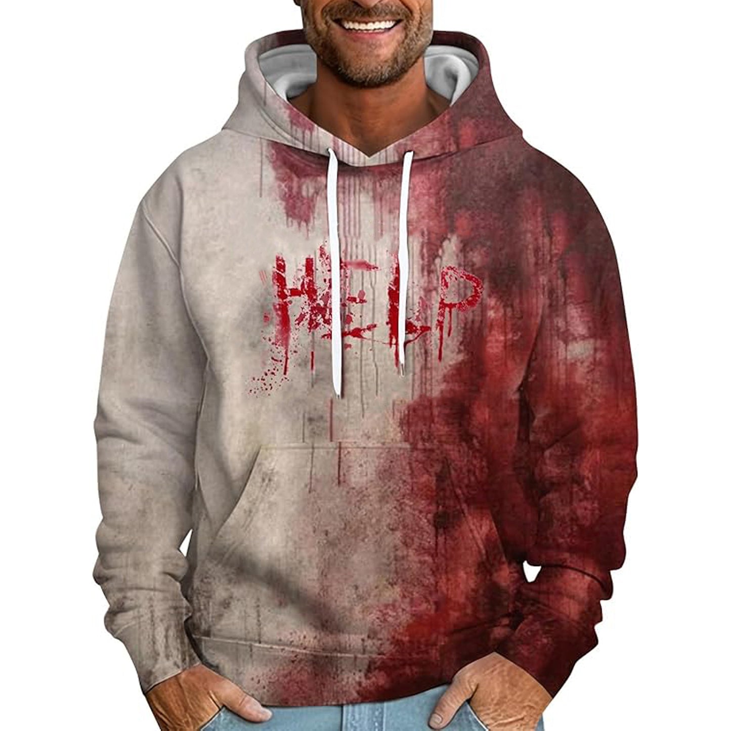 Problem Solved Bloody Shirt Men Im Fine Bloody Sweatshirt I'm Fine Bloody Hoodie Men T Shirt Scary Halloween Costumes