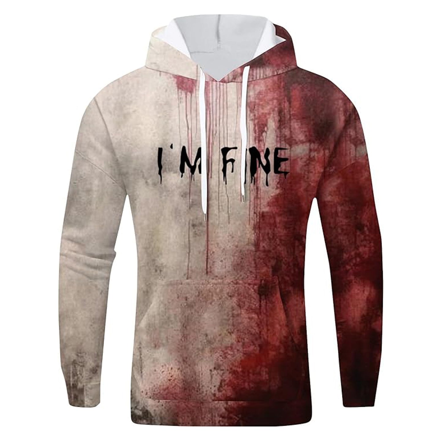 Problem Solved Bloody Shirt Men Im Fine Bloody Sweatshirt I'm Fine Bloody Hoodie Men T Shirt Scary Halloween Costumes