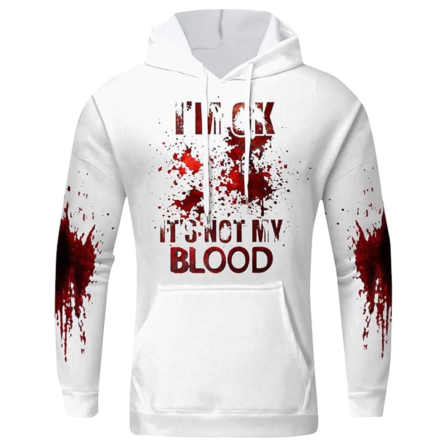 Problem Solved Bloody Shirt Men Im Fine Bloody Sweatshirt I'm Fine Bloody Hoodie Men T Shirt Scary Halloween Costumes