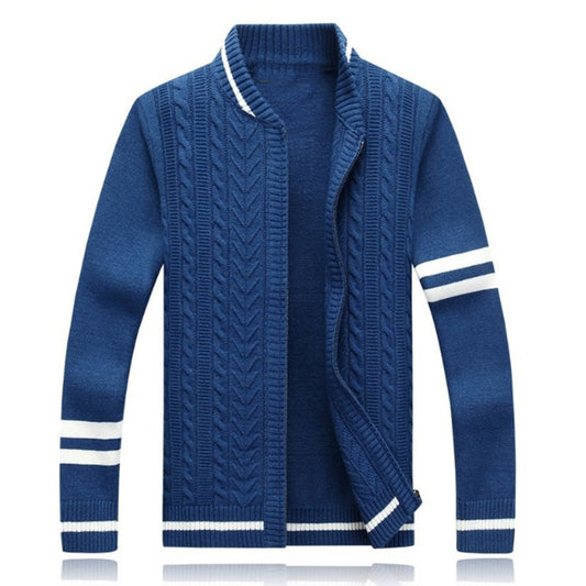 Mens Casual Full Zip Cardigan Sweaters Cable Knit Jacket Sweater Men