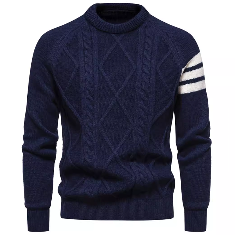 Men's Crew Neck Sweater, Slim Fit Lightweight Pullover Sweatshirts Knitted for Casual Wear, Long Sleeve Workout Outfits